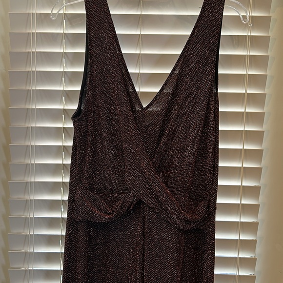 CANDIE'S Twist V-Neck Sparkle Gold Jumpsuit - Picture 5 of 8